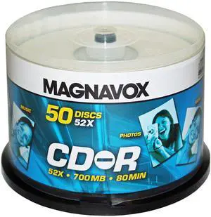 Magnavox CD-R 52x 50 pack Spindle Cake Box