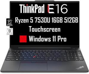 Lenovo ThinkPad E16 Business Laptop (16" FHD+ Touchscreen, AMD Ryzen 5 7530U, 16GB RAM, 512GB SSD, (8-Core Beat i7-1165G7)), Fingerprint, Backlit, FHD Webcam, WiFi 6, Ethernet, Win 11 Pro, Black