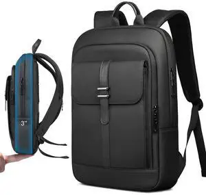 hk Slim Laptop Backpack for Men Women, Anti Theft 15.6 Inch Business Backpacks Water Resistant Computer Backpack for College Work Commuting Travel