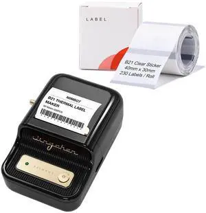 NIIMBOT B21 Black Label Maker and 2 Rolls Tape Bundle