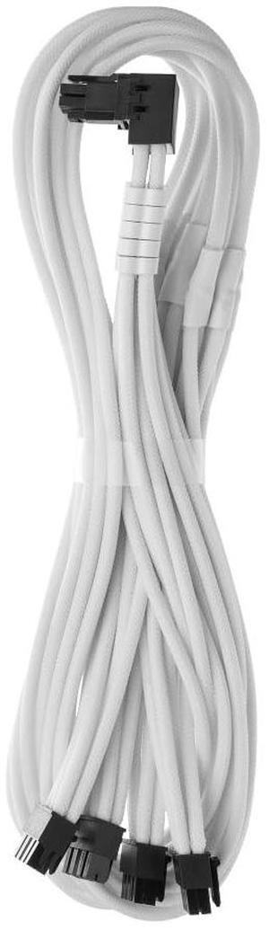 CableMod C-Series Pro ModMesh Sleeved 12V-2x6 12VHPWR 90deg StealthSense PCIe Cable for Corsair Type 5 RMX Shift - Variant A (White, 90deg 16-pin to Quad 8-pin, 65cm)