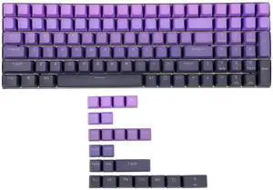 YMDK Double Shot 122 Dyed PBT Shine Through OEM Profile Keycap Rainbow Carbon Sunset Backlit Keycaps for MX Switches Mechanical Keyboard 108 87 96 84 68 61(Only Keycap) (Purple Gradient 122 Key)