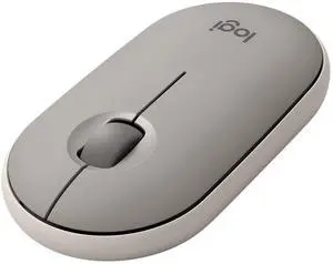 Logitech Pebble Wireless Mouse with Bluetooth or 2.4 GHz Receiver, Silent, Slim Computer Mouse with Quiet Clicks, for Laptop/Notebook/iPad/PC/Mac/Chromebook - Sand