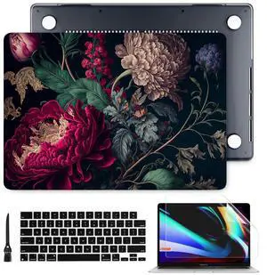 Batianda for M4 MacBook Pro 14 inch Case 2024 2023 2021 Release Model A3112/A2918 with M3 M2 M1 Pro/Max Chip,Stylish Designed Clear Hard Shell with Keyboard Cover & Screen Protector, Vintage Flower