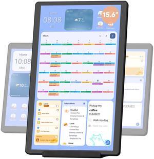 cozyla 15.6'' Digital Calendar Wall Touch Screen Support Any Android Tablet Google Play Apps to Do List Notepad Chore Chart for Kids Meal Planner Wall Mount Smart Electronic Calendar for Family Black