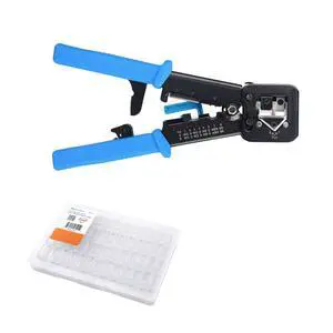 Cable Matters 50-Pack Cat 6 Pass Through RJ45 Connectors/Modular Plugs & 1-Pack Modular RJ45 Crimp Tool for Pass-Through Connectors