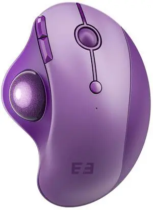 seenda Wireless Trackball Mouse, Bluetooth Rollerball Thumb Control Mice Ergonomic, Rechargeable, Multi Devices Connection Compatible for Mac/Android/Windows Computers - Purple