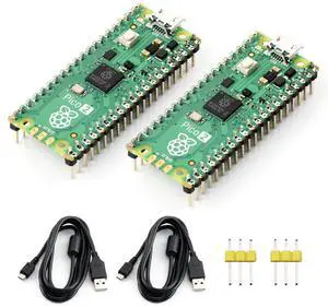 Waveshare 2PCS Raspberry-Pi-Pico-2-CC, Compatible with Raspberry Pi Pico 2 Microcontroller Board, Based On Official RP2350 Chip, Dual-Core & Dual-Architecture Design, 3 Items, 2PCS Version