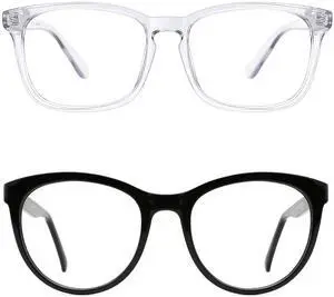 TIJN Square Nerd Blue Light Blocking Glasses for Women Men Bundle with Stylish Oversized Blue Light Blocking Glasses