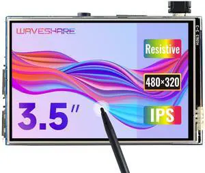 Waveshare 3.5inch Resistive Touch Display, Compatible with Raspberry Pi 5/4B/3B/Zero/Zero W/Zero 2W/Pico/Pico W/Pico WH, 480x320, IPS Screen, SPI