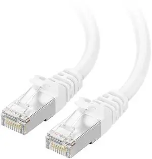 Cable Matters 10Gbps Snagless Long Shielded Cat 6A Ethernet Cable - 100ft, Cat 6A Cable, Cat6A Cord, Ethernet Cord, White