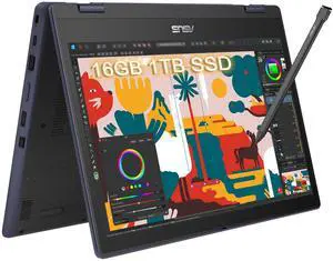 Asus flip S 14 2 in 1 Touchscreen Laptop for Student & Business (14" FHD, 16GB RAM, 1TB SSD, Intel Core i3-N305 (> i5-1135G7)) Ruggedized & Spill-resistant, 10-Hr Battery Life, Webcam, Win 11 Pro