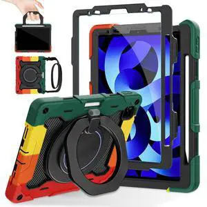 ROISKIN for iPad Air 5th 4th Generation Case (2022 2020) 10.9 inch & iPad Pro 11 Case 4th/3rd/2nd/1st Gen[Screen Protector, Pen Holder,15ft Drop Protection]with 360 Stand Hand Strap for Kids Women Man