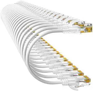 10Gsupxsel Cat6a Patch Cables 3ft (24 Pack) Slim, Cat6 Ethernet Patch Cable Pure Copper, Flexible Cat 6 Patch Cable 550MHZ 10G, Space-Saving Cat 6A Network Cables for Patch Panel, White