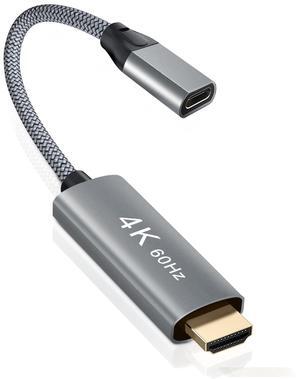 USB C Female to HDMI Male Cable Adapter,Uni-Directional Type C 3.1 (Source) to HDMI (Display) Converter,4K 60Hz USBC Thunderbolt 3 Adapter for New MacBook Pro,Mac Air,Chromebook,Laptop,Xbox,Apple TV