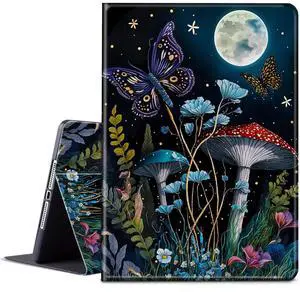 BPQOJB for All-New Fire Max 11 Case 13th Generation 2023 Release 11 inch with Adjustable Stand & Auto Wake/Sleep Feature Smart Protect Cover Tablet Case - Mushroom Butterfly Moon