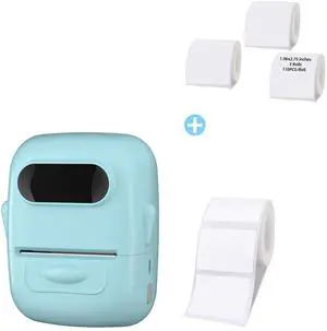 BrokSilent P50 2 Inch Portable Thermal Label Maker with 1 Roll White 1.57"x1.18"(40 x 30mm) and 3 Roll White 1.96"x2.75"(50 x 70mm) Label Tapes, Bluetooth Label Printer Compatible with iOS&Android