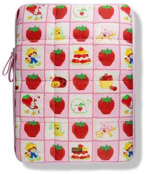 Sonix | Puffy Laptop Sleeve | 15-16 Inch, Quilted Pillow Puffer Laptop Carrying Case, Computer Sleeve | Strawberry Shortcake Checkered