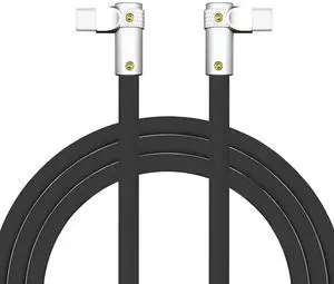 chubbycable FlexElbow Pro - 90 Degree Design 240W Fast Charge Cable Ultra-Thick Silicone Right Angle USB C Cable Phone Tablets Charging Cord, Black, Double Elbow Type C to Type C, 0.82FT