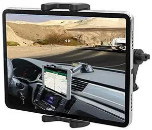 Car Dashboard Tablet Mount for 4-13" iPad Phone, Cuxwill Dash Windshield Tablet Telescopic Holder with Strong Suction Cup for iPad Pro 12.9 10.5 9.7, iPad Air Mini, Samsung Tab, Kindle Fire HD, iPhone