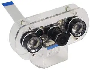 DEVMO Raspberry Pi 4B Night Vision Camera Module 5MP OV5647 Adjustable-Focus Webcam Video 1080p Compatible with Raspberry Pi 2/3 / 3 B / 3 B+ /4 /Zero&W Model B Model B+ with Case