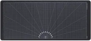 Deskr Black GridPad Deskpad Full XL Gaming Desk Mat Gamer Desk Pad with Stitched Edges 5mm Thick Non-Slip Water-Resistant Rubber Laptop Computer Mousepad for Office and Home - 35.4 x 15.7 in