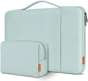 DOMISO 14 inch Laptop Sleeve Case Water Resistant Shockproof Protective Computer Bag for 14" Notebook/15 MacBook Pro/HP Stream/ThinkPad Yoga/Dell/Asus with Accesory Bag,Mint Green