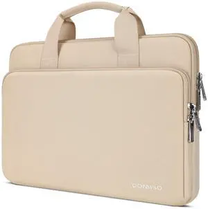 DOMISO 17.3 inch Laptop Sleeve Bag Water-Resistant Carrying Case with Handle for Dell/MSI GS73VR Stealth Pro/ROG Strix GL702VS/HP Envy Pavilion 17/LG/17.3" Notebooks,Beige