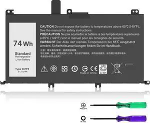 COWOOGMZ New 74WH 357F9 Laptop Battery for Dell Inspiron 15 7000 Gaming 7557 7559 7566 7567 15 5000 Gaming 5576 5577 INS15PD Series P65F P65F001 00GFJ6 P57F P57F003 0GFJ6 71JF4 071FJ4 0357F9 357F9