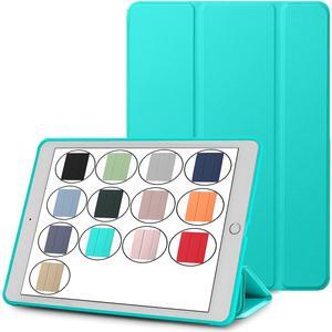 DuraSafe Cases for iPad 2 2011 3 4 Gen 2012-9.7 Inch [iPad 4th iPad 3rd iPad 2nd Old Model ] A1396 A1416 A1458 A1395 MC705LL/A MD328LL/A MD333LL/A MD510LL/A Trifold Soft Silicone TPU Back Case - Aqua