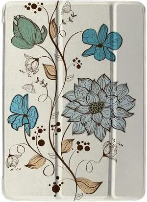 DuraSafe Cases for iPad Mini 7.9 Inch 3rd 2nd 1st Gen [ Mini 3 Mini 2 Mini 1 ] A1599 A1489 A1432 A1599 A1489 A1432 MGNV2LL/A MGYE2LL/A Smart Auto Sleep/Wake Printed PC Cover - Watercolor Flowers
