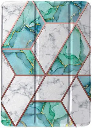 DuraSafe Cases for iPad 2018 Pro 12.9 3rd Gen PC Case A1876 MTEL2LL/A MTEM2LL/A A2014 MTFN2LL/A MTFL2LL/A MTFP2LL/A MTFQ2LL/A A1983 MTHN2LL/A MTHU2LL/A MTJA2LL/A MTJ02LL/A MTJH2LL/A - Marble Green