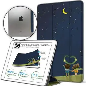 DuraSafe Cases iPad PRO 12.9 Inch 2015 1st Generation [ Pro 12.9 1 ] ML3Q2LL/A ML3N2LL/A ML3K2LL/A ML0H2LL/A ML0G2LL/A Printed Slim Lightweight PC Dual Angle Stand Clear Flip Back Cover - Night Sky