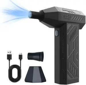 Ekmoey Electric Air Duster, 110,000 RPM Turbo Compressed Air Duster,3 Gear Adjustable Mini Rechargeable Cordless Air Blower,Portable Dust Cleaner for for Computer Keyboard Home Outdoor Cleaning