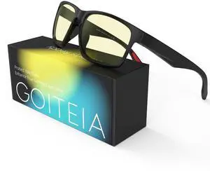 Goiteia Blue Light Gaming Glasses for Men,Yellow Computer Glasses for Long Hours of Gaming Without Eye Strain&Blurry