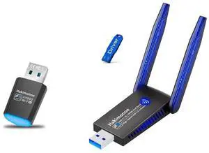 Dual Band 2.4G/5GHz 900Mbps USB WiFi Adapter and Fast USB 3.0 WiFi Adapter 1300Mbps with Enhanced Antenna (2pcs)
