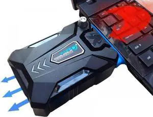 RIKYJIC Gaming Notebook Laptop Vacuum Cooler USB Air Cooler Seven Color Dazzling Light Mute Adjustable Speed MAX 4100+-10%RPM Portable External Extraction Cooling Fan