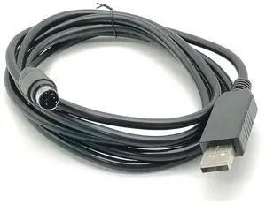 RIKYJIC RS232 USB to MD6 Mini DIN 6P Adapter PLC Communication Cable for SYNTRON MS-A MS-C Series Servo Drive(1.8 Meters)