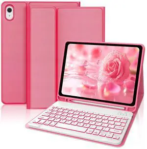 IVEOPPE for iPad 11th 10th Generation Case with Keyboard, 7 Colors Backlit Wireless Detachable Bluetooth Keyboard for iPad 11-inch A16 2025 10th Gen 10.9 Inch 2022, Flip Stand Case,Red
