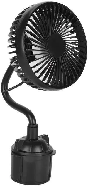 Car Fan, USB Car Fan Mounted in Cup Holder with 3 Speeds Adjustable Low Noise 360 Degree Rotatable Portable Vehicle Cooling Fan for Travel