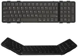 JOMAA Foldable Bluetooth Keyboard with Numeric Portable, Full-Size Travel Keyboard with PU Leather, Support 3 Devices for iOS Android Windows Mac OS(with Numeric)