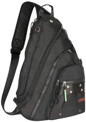 Larswon Sling Backpack, Sling Bag Laptop, Crossbody Bag Men, Shoulder Bags Black
