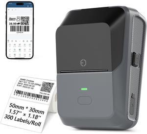 Lemketan Label Maker for Small Business with Auto Scan, Label Maker Machine with Tape, Portable Bluetooth Thermal Printer for Barcode, Shipping, Office, Home, with 50 * 30mm * 300 Labels (Gray)