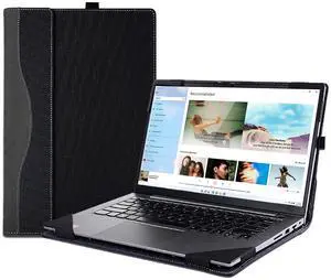 Case Cover for 14 inch 2-in-1 Laptop Lenovo Yoga 7i 7 14ARP8 14IRL8 14ARB7 14IAL7,PU Leather Bag Notebook Protective Shell Sleeve with Pen Holder (Dark Grey)