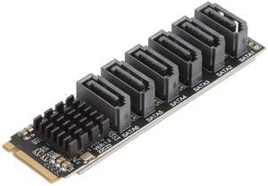LICAEVEY M.2 to SATA3.0 Adapter Card, M.2 M EKY PCIE3.0 to SATA Adapter Card, ASM1166 6Gbps 6 Port Expansion Interface Card with Smart Indicator