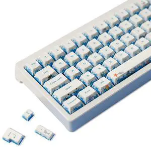 Abyssal Revelry Keycaps,PBT Keycaps Set 143 Keys,Cherry Profile Custom Keycaps Universal,5-Sided dye-Sublimation,Compatiability for 100%, 75%, 65%, 60% Keyboard, Matte Finish, Sound Optimization
