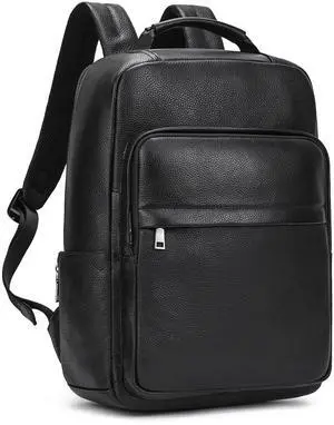 LUUFAN Genuine Leather Shoulder Bag Men Women Casual Backpack Slim Daypack Laptop Rucksack Business Travel Outdoor Bag