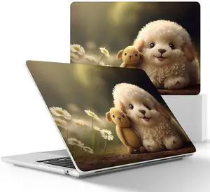 May Chen for MacBook Air M4 M3 M2 13.6 inch Case 2025 2024 2023 2022 Release, Models: A3240 A3113 A2681, Flexible Plastic Case for M4 13.6" Laptop, Hard Shell with Keyboard Cover, Young Puppy