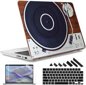 May Chen Compatible with M3 MacBook Pro 16 A2991 M2 A2780 M1 A2485 Pro/Max with Retina Display Fits Touch ID 2023 2022 2021, Hard Shell Case with Keybaord Cover & Screen Protector, Stereo Turntable