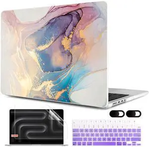 MEEgoodo Case for M4 MacBook Pro 14 inch Case 2024 2023 2021 A3112/A3401/A3185/A2918/A2992/A2779/A2442 M3 M2 M1 Pro/Max, Laptop Hard Shell Cases Compatible with MacBook Pro 14", Abtract Marble